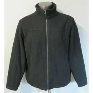 Mens BUCKLE BKE Full Zip Black Jacket Long Sleeve Size L Wool Fully Lined